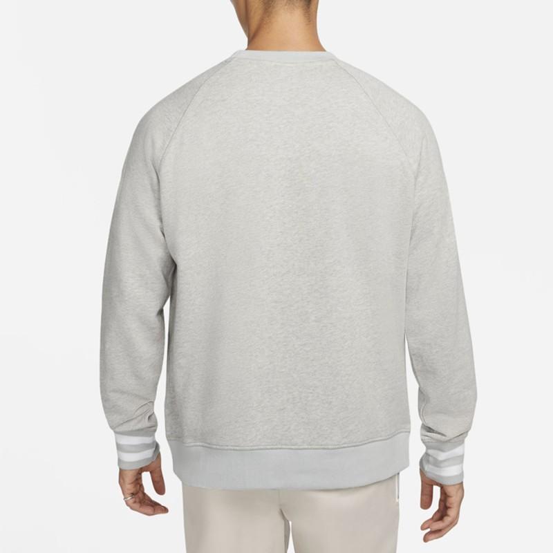 Nike Logo Print Knit Sport Crew Neck Sweatshirt Men Sweatshirt Light-Grey DD6166-050