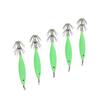 5Pcs 8cm Fishing Lure with Hook Cuttlefish Jig Wood Shrimp Bait for Outdoor Saltwater Freshwater Luminous Green