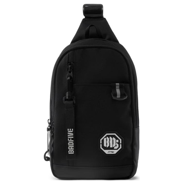 Li Ning Casual Sports Polyester Chest Bag Unisex bags Black ABDV017-1 Black