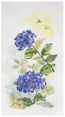 MIYUKI Perlen-Deko-Set Teil 18 12 Monate Serie saisonaler Veränderungen bei Blumen und Vögeln Juni Hortensie/Schwalbe BHD-122W