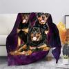 Grey Flannel Fleece Blanket and Throws for Sofa Winter Warm Bedding German Rottweiler Print Thin Quilts for Office Nap Blankets