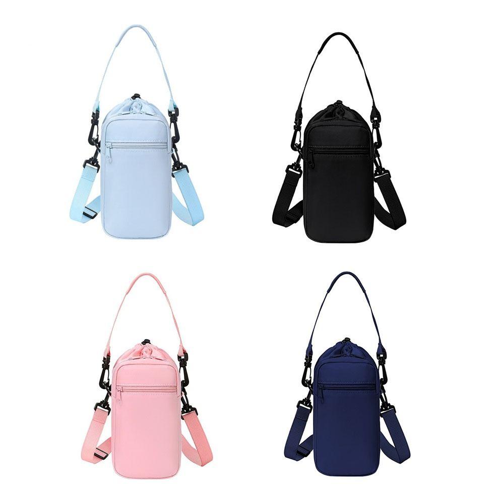 Adjustable Shoulder Strap Crossbody Water Bottle Bag Insulation Water Bottle Carrier Bag  Walking