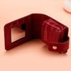 Simple PU Leather Crocodile Pattern Korean Style Lipstick Bag With Mirror Portable Mini Makeup Bag Storage For Women