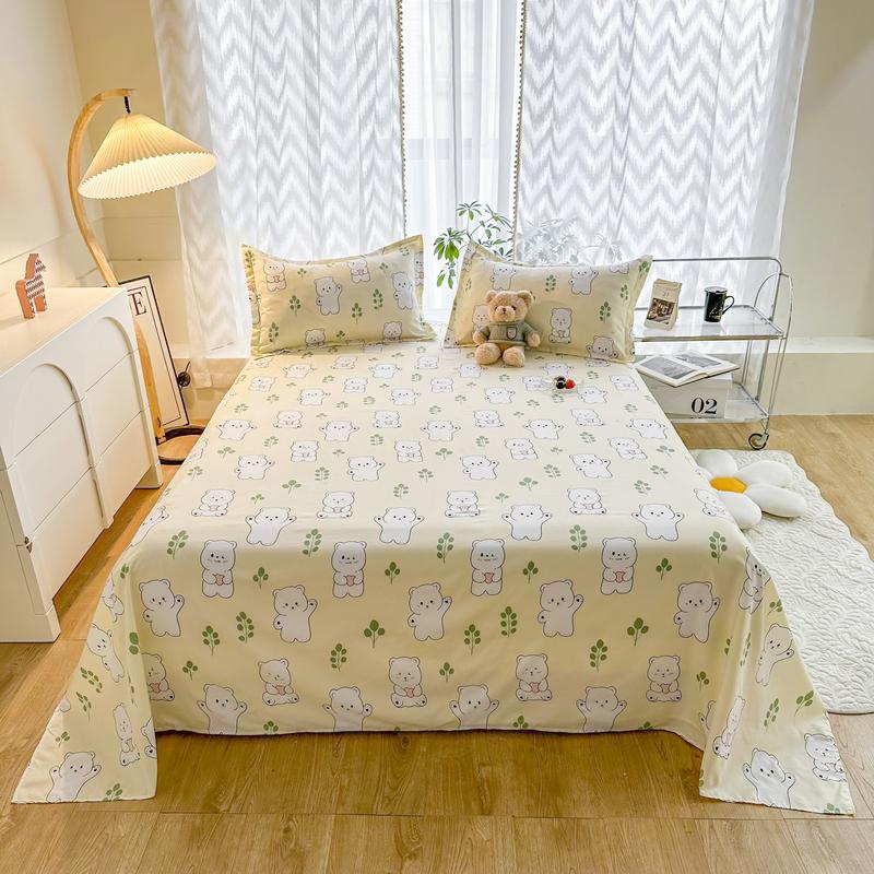 Niedliches Milchkuh Spannbettlaken Einzelbett King Cartoon Bauernhoftier Bettlaken Set für Mädchen Teenagerzimmer Dekor Kawaii Bettbezug mit 2 Kissenbezügen