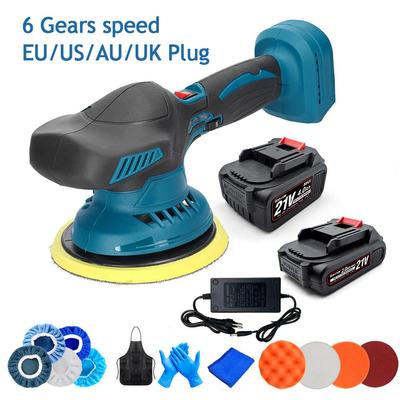 18V 6 Gears Cordless Electric Car Polisher Auto Polishing Cleaner Metal Waxing Rust Removal Tool For Battery 7000rpm