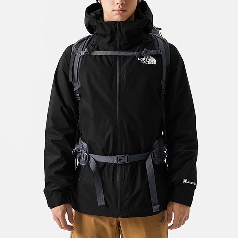 THE NORTH FACE Outdoor Hiking Waterproof, Windproof, Breathable, And Abrasion Resistant Windbreaker Jacket Men's Black NF0A83RR-JK3