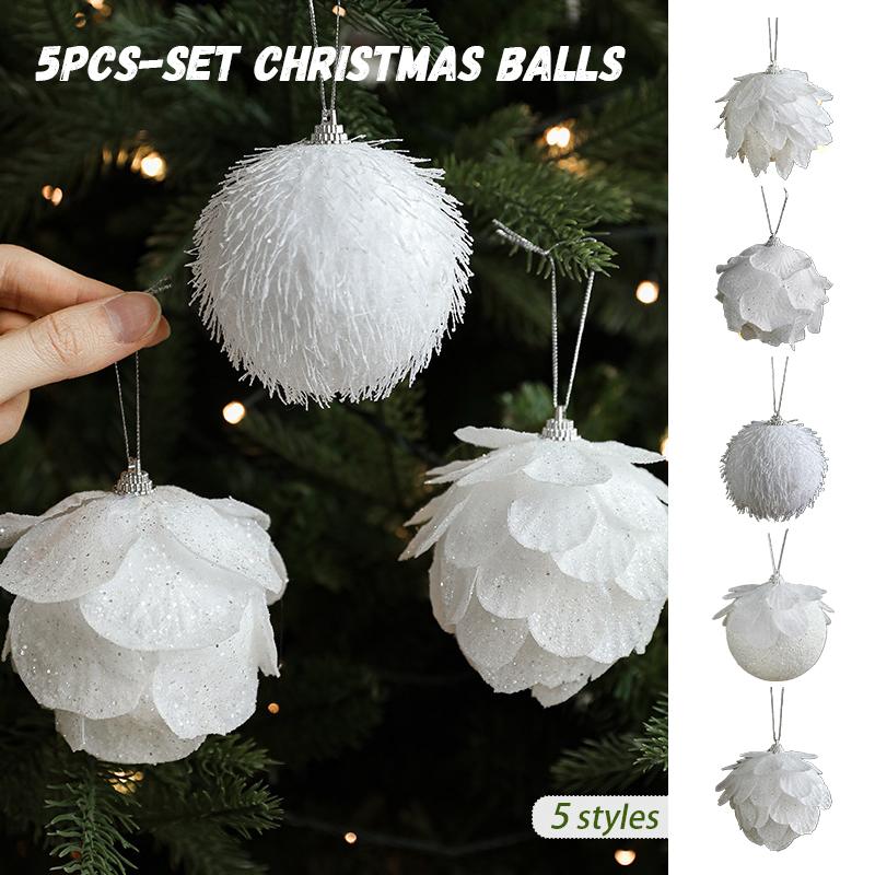 1 Stück Weiße Weihnachtskugel Weihnachtsbaum Hängender Anhänger Blume Schaum Schnee Kugel Weihnachten Dekor Für Zuhause 2026 Neues Jahr