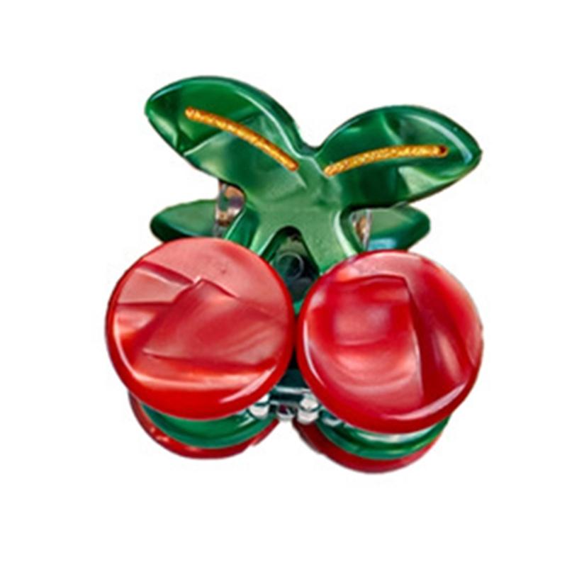 Internet Celebrity Taking Photo Side Bangs Hair Claw with Mini Fruit Shape Hair Catch for Woman Teens Braids Side Bangs