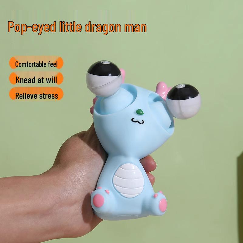 Wyczekujący, wytrzeszczony Smok z wytrzeszczonymi oczami - Prezent na stres i zabawka relaksacyjna celebryty internetowej