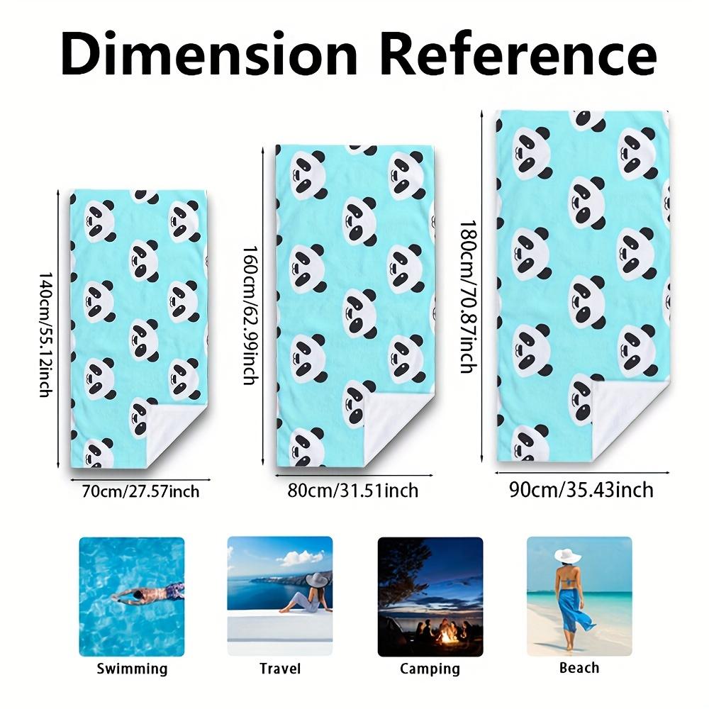 Cute Panda Beach Towel Cartoon Animal Print Bamboo Pattern Quick Dry Soft Microfiber Bath Towel For Kids Animal Lovers