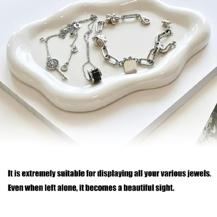 2PCS Artistic Ceramic Trays with Cloud Shape for Modern Home Enhancement and Photo Event Blending Seamlessly Anywhere