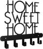 Wandmontierter Schlüsselhalter – 'Home Sweet Home' Schild mit 5 Haken, Dekorativer Schlüsselorganisator & Garderobe, Ideal zur Aufbewahrung von Handtüchern