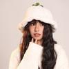 Tomato Plush Bucket Hat Fluffy Beanie Hat Casual Winter Fisherman Hat  Female/Girls