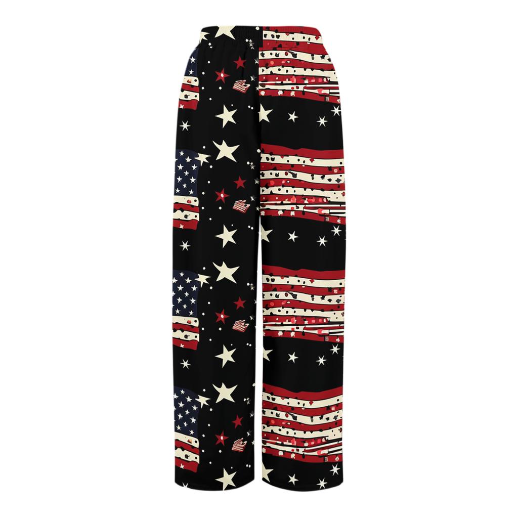 Womens Pants Wide Leg Drawstring High Waist Lounge Pants for Women with Casual Printed Design and Comfortable Fit