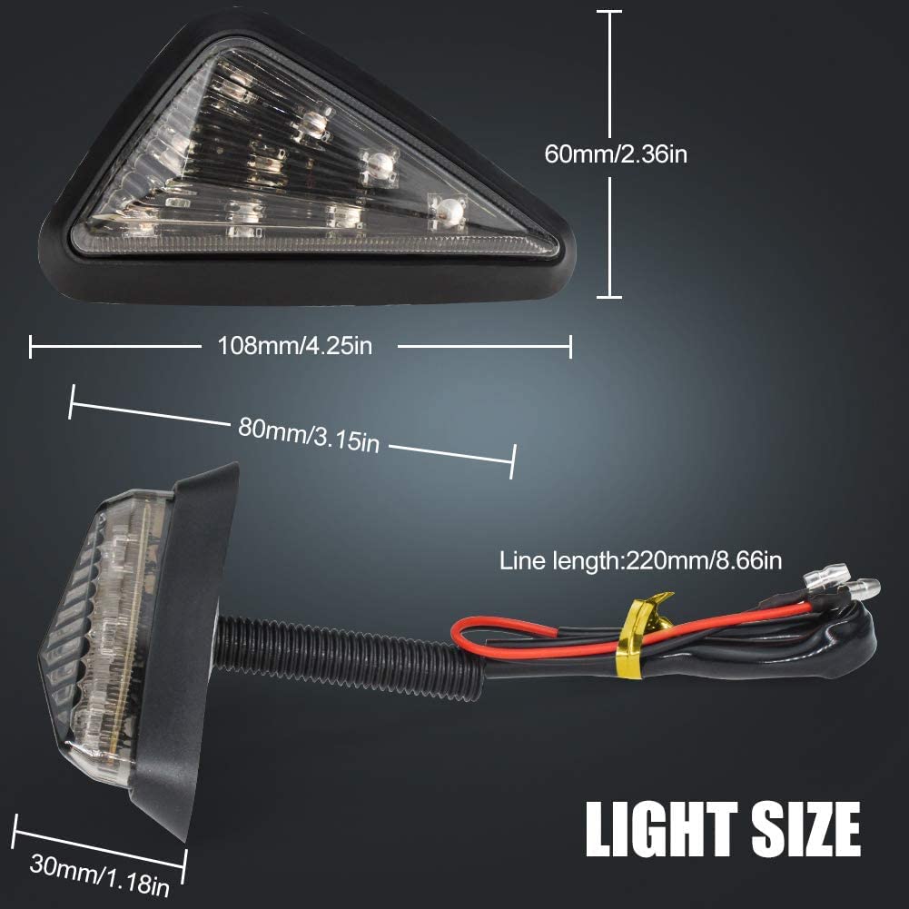 X-STYLE Motorcycle Turn Signal, LED, Yellow, Embedded Turn Signal Lamp, Marker, 9 LEDs 12