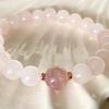Natural Rose & Strawberry Quartz Pink Fashion Bracelet