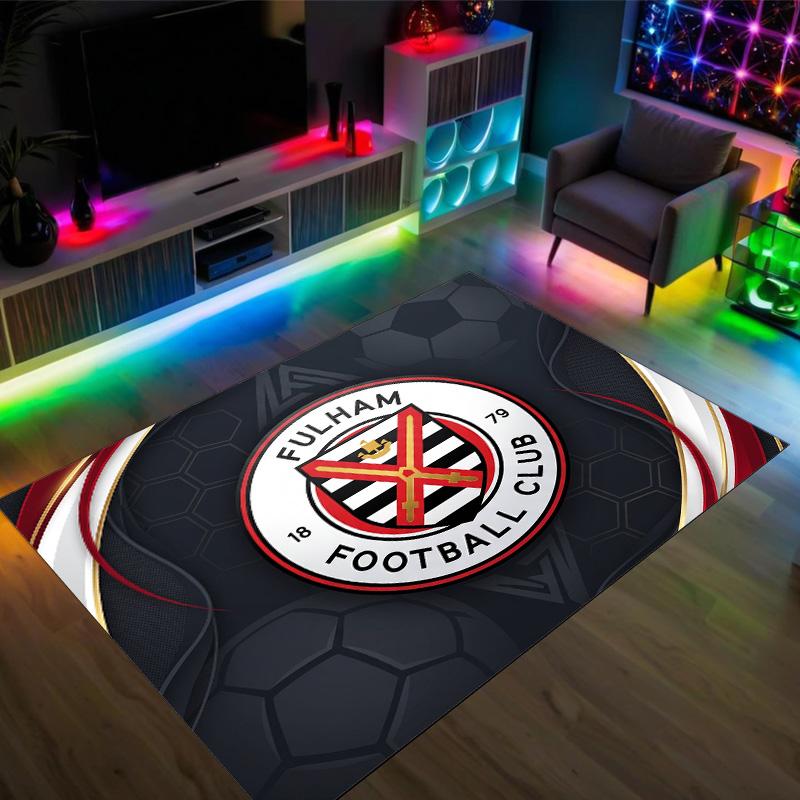 Fulham Football Design Crystal Velvet Carpet Cozy Non?Slip Printed Rug For Bedroom Living Room Entrance