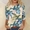 Womens Spring Tops Summer Shirts for Women Casual Crewneck Printed Blouse Womens Summer Shirts Loose Fit Lightweight Style