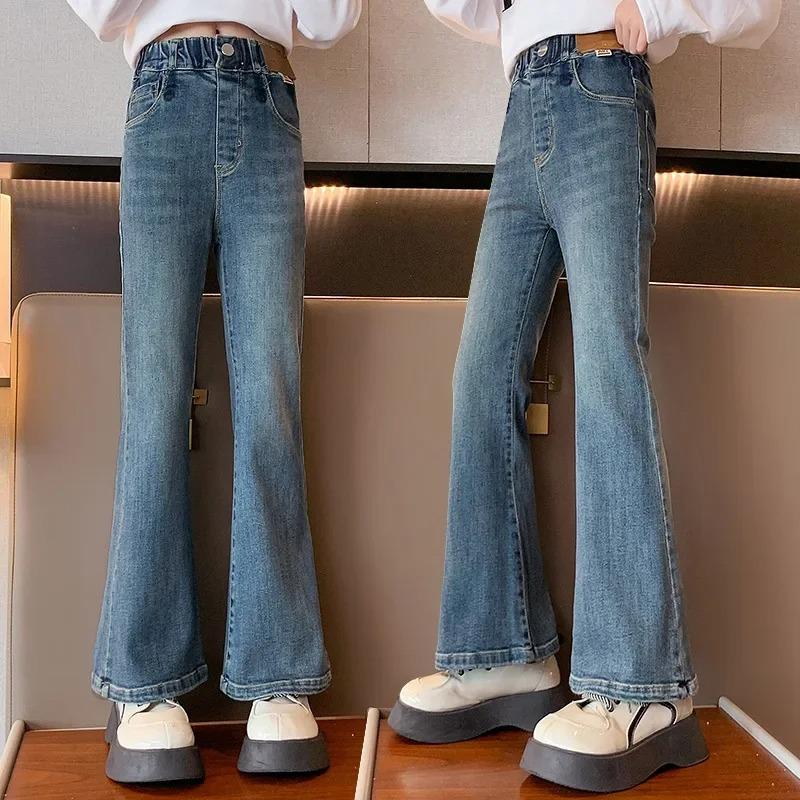 Mädchen Jeans Frühlingskleidung Kinder Schlaghose Antumn Kinder Modische Hose im Westernstil Bluey Kids Jesans