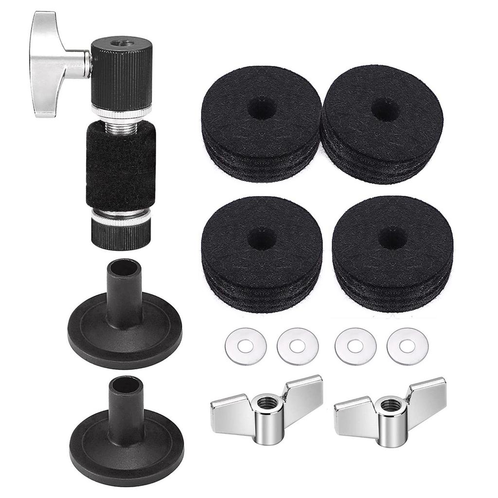 13Pcs Cymbal Replacement Accessories Cymbal Stand Felts and Sleeves with Wing Nuts Washer Drum Key Drum Cymbal Felt Pad