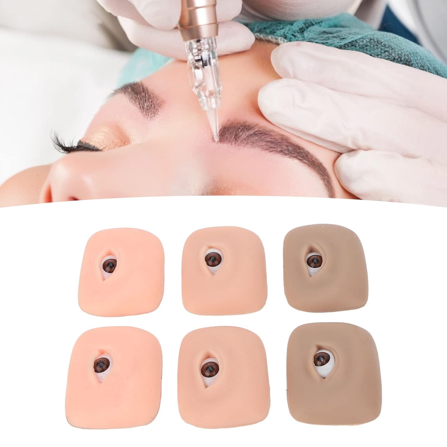 

Кожа для практики глаз, 3 пары 3D силиконовая искусственная кожа для практики глаз, доска для лица для макияжа, материалы для микроблейдинга, кожа для практики бровей для начинающих и макияжа