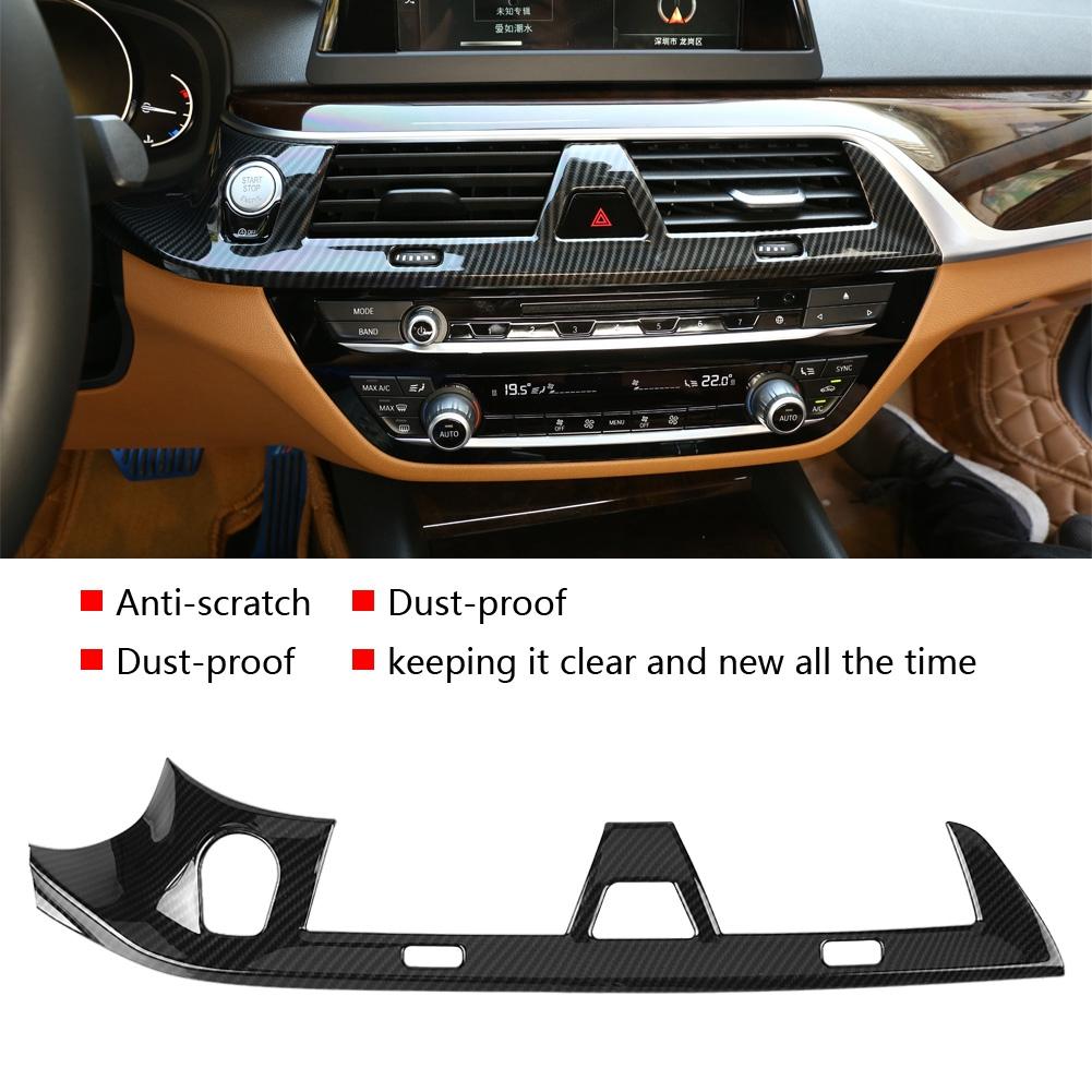 Carbon Fiber Style Car Console Air Condition Outlet Vent Cover for BMW 5 Series G30 2017 2018