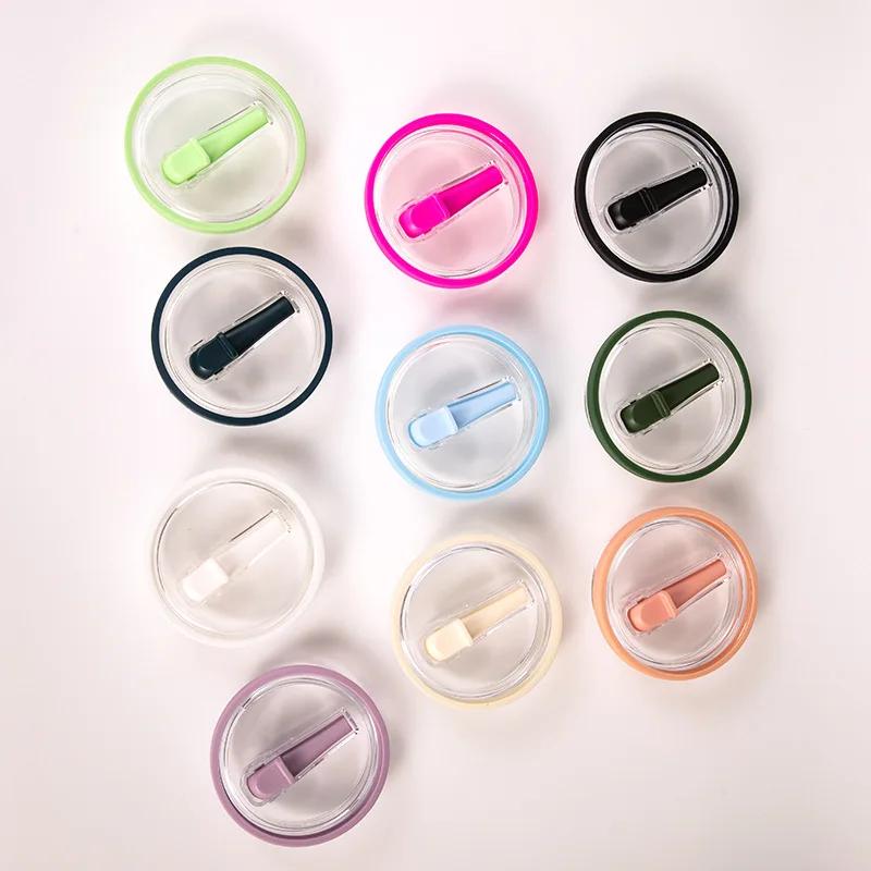 Folding Straw Cup High-value Leak-proof Sealing Cover Portable Handle Car Cup Lid Proof Reusable Tumbler Cover