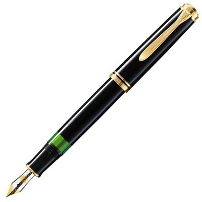 Caneta de Tinteiro Pelikan F Ponto Fino Preto Souveraine M600 Produto Regular Importado
