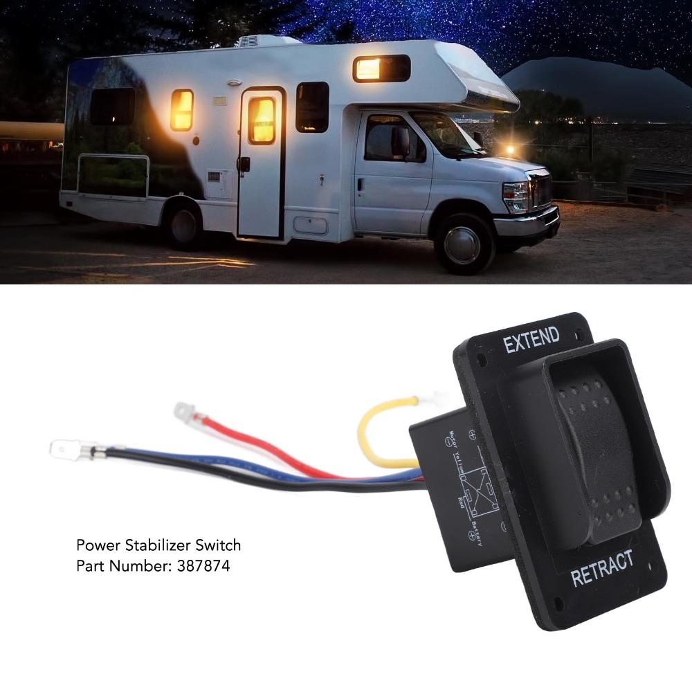 387874 Power Stabilizer Switch With Harness IP66-rated Waterproof Stabilizer Jack Switch 12V RV Stabilizer Jack for Lippert