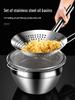 304 Stainless Steel Oil Basin with Lid and Colander Set