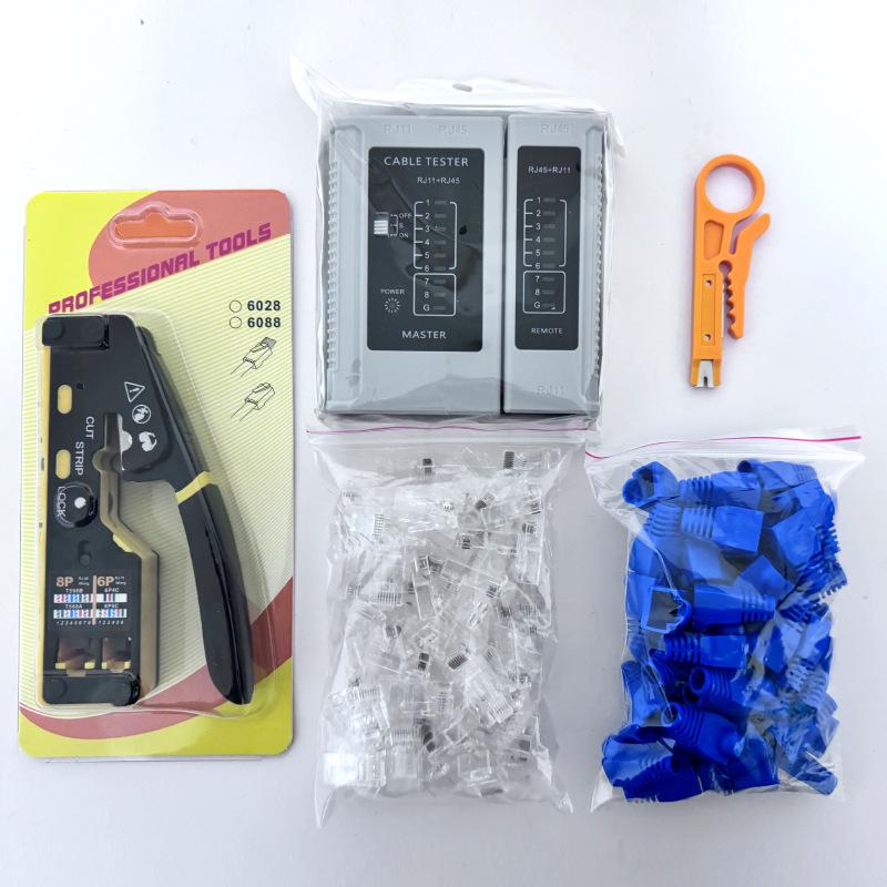Multifunctional RJ45 Network Cable Crimper & Tester Set for Home Installation