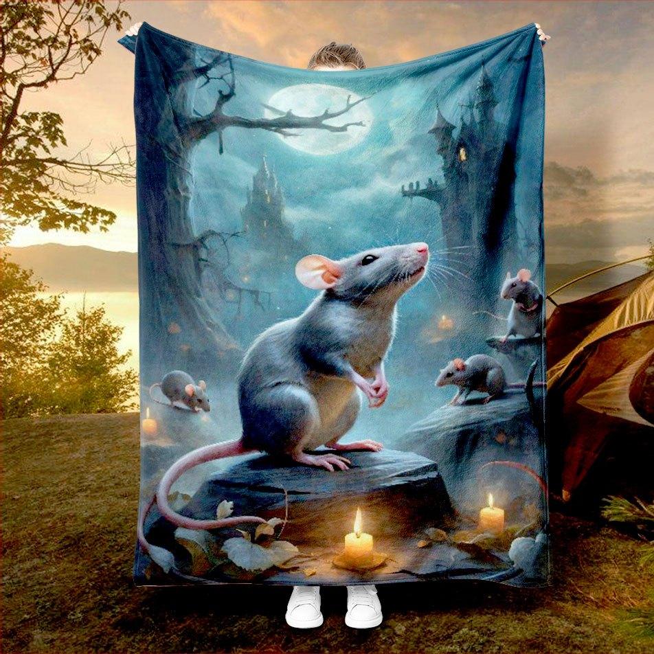 

Jungle Mouse Theme Pattern Flannel printed blanket suitable for all seasons suitable for living room office sofa and travel 75x100cm (30x40inch)