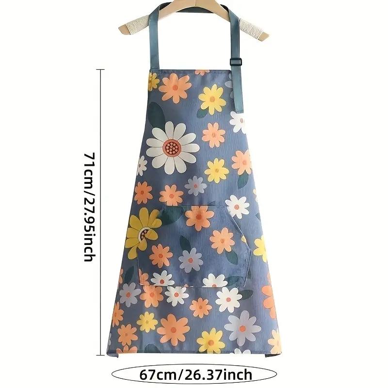 Oil-repellent and waterproof apron gardening print waistband
