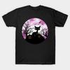 Asian Size Cotton Unisex Tshirt Print T-shirt Halloween Black Cat T-shirt No-Cut Print Regular Fit