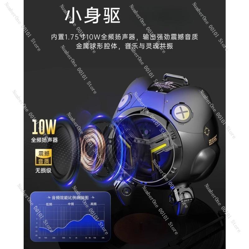 Mini Mecha Bluetooth Speaker, Portable Desktop Speaker with High Sound Quality, Compact Bluetooth Speaker for Home Office Use