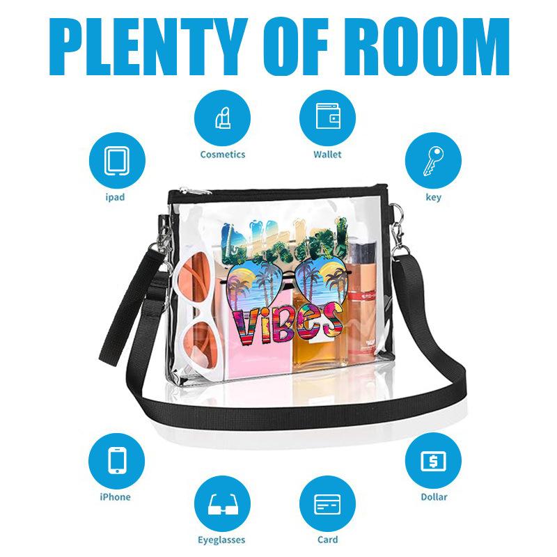 Bolso bandolera de PVC transparente impermeable bolsa de cambio bolsa deportiva para estadio bolsa de almacenamiento portátil portátil