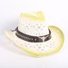 Popular European and American Fashion Hollow Woven Hat Straw Hat Men's and Women's Classic Outdoor Western Denim Straw Hat