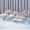 show exhibition Gold Shiny Cake rack sushi Snack Stand ceramic Plate Buffet Banquet Decor Wedding dessert table display holder
