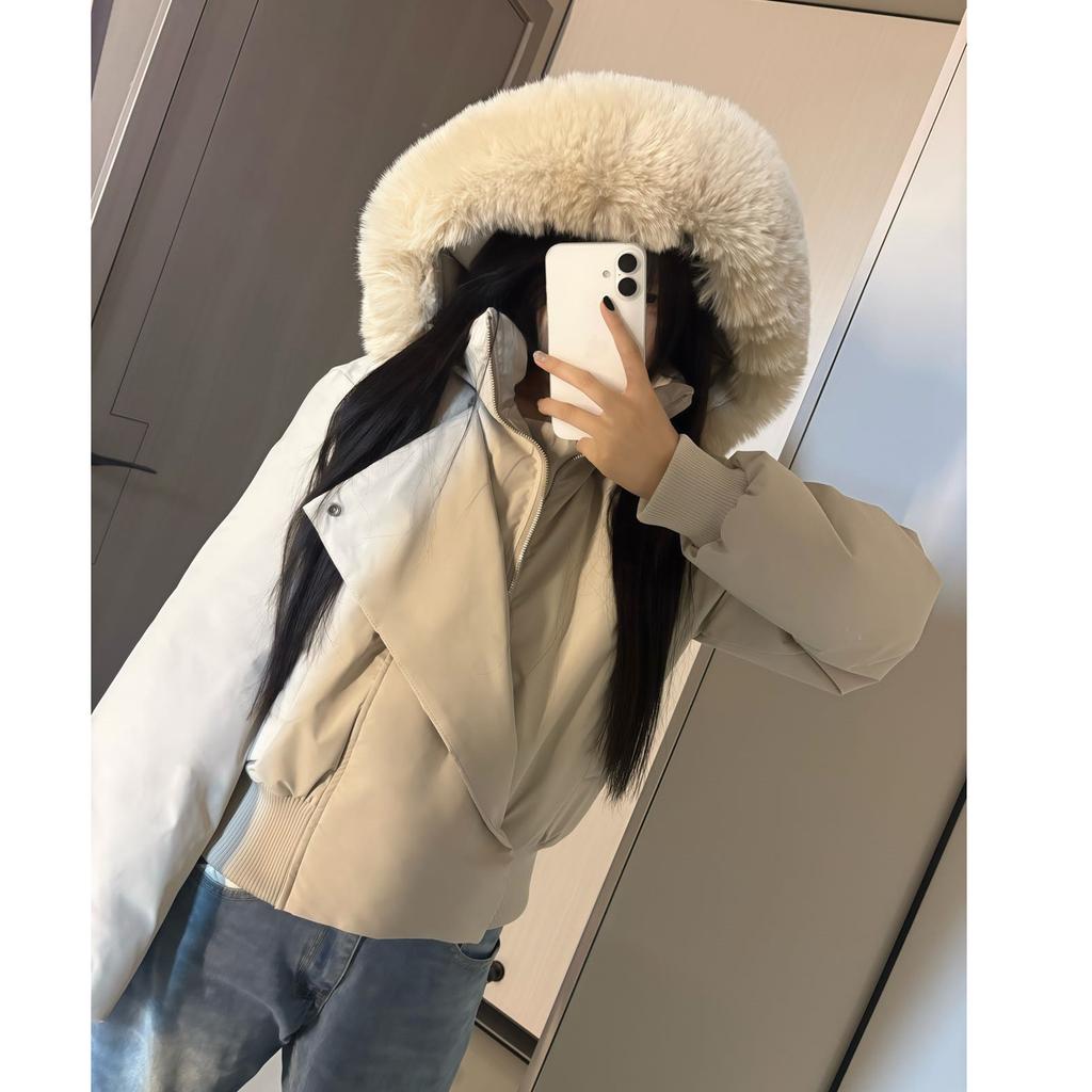 Cotton-padded women's short winter small man hooded waist thin cotton-padded jacket jacket