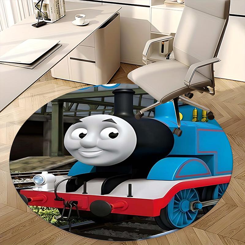 Thomas Train, Chair mat Round Rug Office carpet, Machine Washable, Non slip, Suitable for Living Rooms, Bedrooms