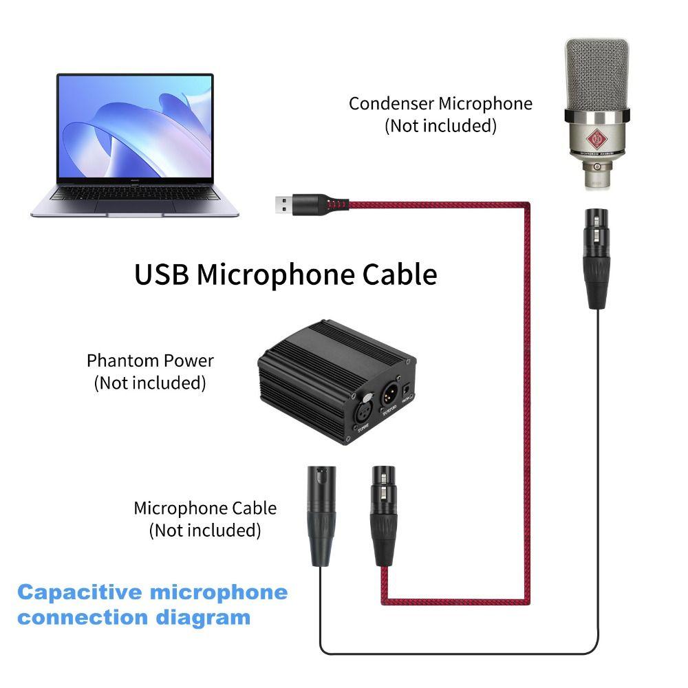 Male To Female Mic Link Converter Cable 1m 2m 3m USB To XLR Adapter  Microphone Amplifier
