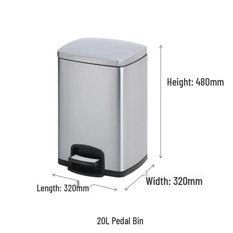 Zhuangtaitai Commercial Stainless Steel Pedal Trash Can
