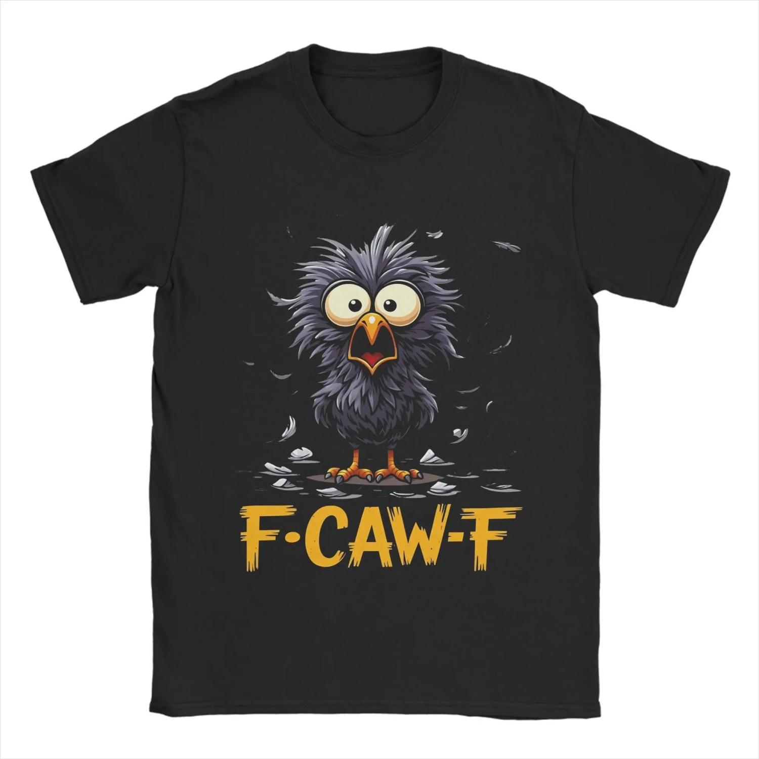 

Funny Scruffy Crow F-CAW-F Cartoon Bird T Shirt Beach Harajuku T Shirts s Cotton O-Neck Clothing Short Sleeve Awesome Tshirt S чёрный