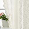 Lace Curtain with Vintaged Flower Embroidery tulle Transparent Panels Curtains for Bedroom Living Room Window Drapes