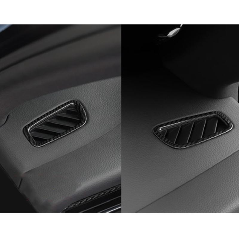 Authentic 2PCS Car Carbon Fiber trument Air Outlet Vent Trim Frame Parts Accessories For 2015- Macan