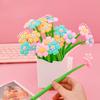 1 Piece Stationery Flowers Cute Cartoon Panda Soft Gel Pen Sunflower School Office Kawaii Supplies Creative Pens