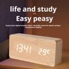 Wooden Digital Alarm Clock LED Alarm Clock With Temperature Desk Clocks For Office Bedside Clock Tool