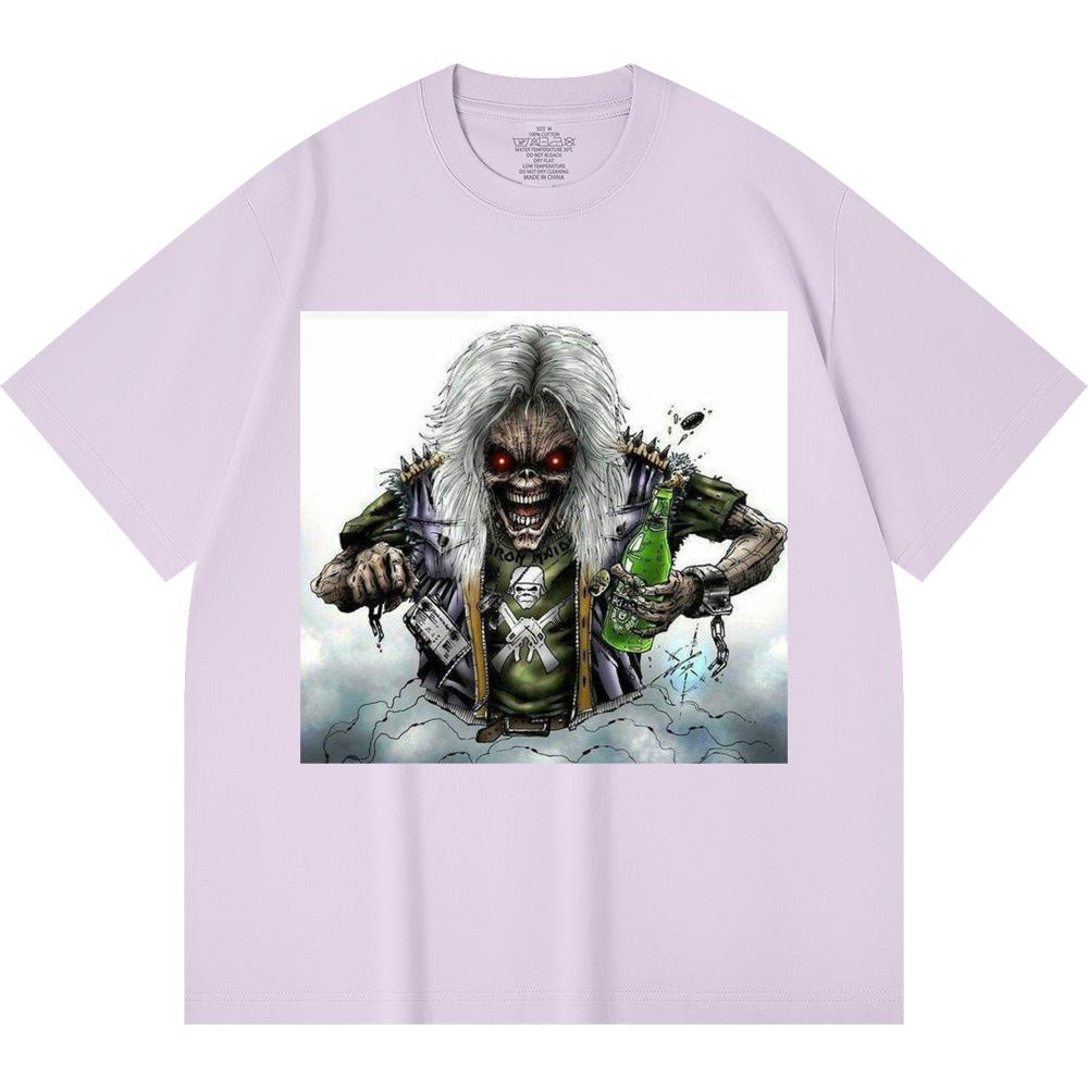 230 Gsm 100% Cotton Heavy Metal T-Shirt  Rock Band Popular Music Print Unisex Heavy Cotton T Shirt