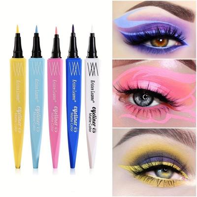 8-farbiger, ultrafeiner Nachfüllpinsel, matt, schnell trocknend, nicht leicht zu verschmierender Farb-Eyeliner