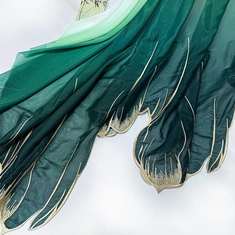 150x100cm Embroidery Lotus Leaf Soft Fabric DIY Hanfu Shirts Doll Cloth Chinese Style DIY Sewing Craft Organza Tulle Fabric New